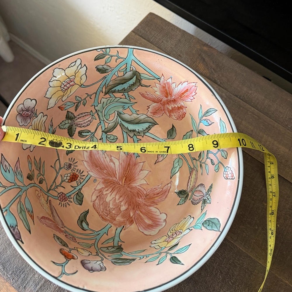 Decorative Porcelain Floral Bowl with Multicolor Design